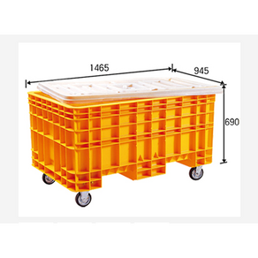 내쇼날플라스틱 다용도 운반상자 김장통 점보박스 600L 바퀴 미장착/바퀴 장착 가능/뚜껑 별도 판매