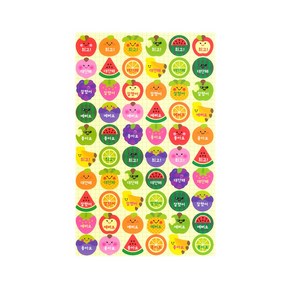 [요즘디자인] 종이나라 칭찬스티커 7매 06-과일