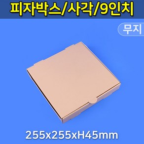 대흥포장 피자박스 9인치 사각 GK-무지 255x255 (DGP-41-09) 100개