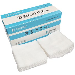 한일양행 거즈/가아제 10cm x 10cm x 4겹 200매 1박스 (거즈4인치/부드러운 고급면사), 1개, 200매입