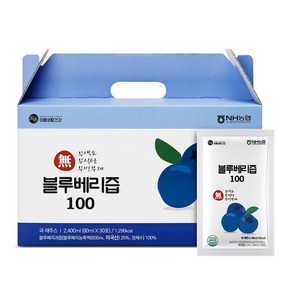 미쁨생활건강 블루베리즙 100, 30개, 80ml