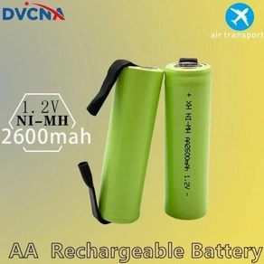 1.2V AA 충전식 배터리 2600mah NI-MH 셀 그린 하우징 납땜 탭 포함 필립스 전기 면도기 칫솔용, [04] 6PCS, 6개