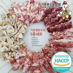 국내산 무염 닭꼬치 염통 껍질 순살 목살 닭오돌뼈 5종/ 캠핑세트, 1개, 1kg