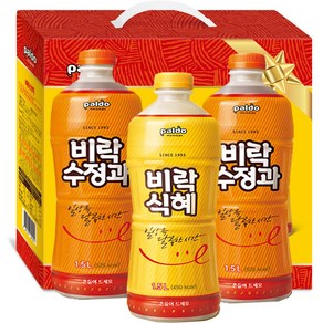 선물용 상자세트 비락 대용량 (수정과2병+식혜1병) 혼합세트, 1.5L