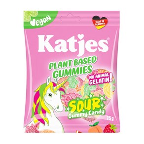 캇예스 사우어 젤리 스웨덴캔디 대용 비건 구미 캔디 Katjes gummy candy vegan jelly, 1개, 75g