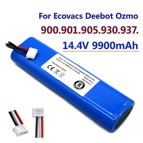 100 오리지널 18650 배터리 로봇 에코백스 디봇 오즈모 144V 9900Mah 진공 청소기 900 901 905 930 937 참신, 4.14.4V 8000mAh, 1개