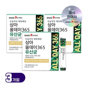 상아제약 하루한포 올데이365 프로바이오틱스 유산균, 60g, 3개