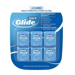 오랄비 글라이드 어드밴스드 멀티 프로텍션 플로스 치실 44ml 6팩 Oal-B Glide Advanced Multi-Potection Floss, 6개