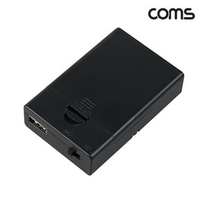 건전지 AA 3ea 비상충전 케이스 USB 전원 On/Off스위치 black BF293, 1개