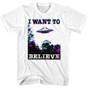 ROCKPANDA White I Want To Believe Poste X-Files 반팔티