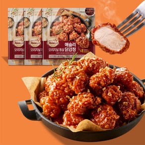 [도착] 애슐리 오리지널 통살 닭강정 3팩x500G 양념 순살 치킨 가라아게 312935, 3개, 500g