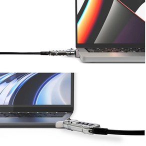 Apple Macbook po ai M1 M2 M3 잠금장치 열쇠 비밀번호 도난방지 케이블 락, 맥북프로 16 M1/M2/M3 열쇠, 1개