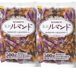 부르봉 루만도 카라멜맛 + 코코아맛 쿠키 총200개 1kg(500g x 2팩) 대용량, 500g, 2개