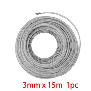 잔디깎이 철사 나일론 잔디 트리머 라인 라운드 브러시 커터 로프 예초기 교체 정원 뒷마당 도구 3mm 15m, 1개