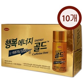 한미약품 에너지골드 카페인 프리 드링크 타우린 비타민c L아르지닌 함유, 10개, 100ml