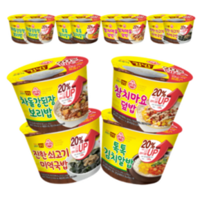 오뚜기 맛있는 컵밥 톡톡 김치알밥 222g x 3p + 참치마요덮밥 247g x 3p + 진한 쇠고기미역국밥 314g x 3p + 차돌 강된장보리밥 310g x 3p 세트, 1세트