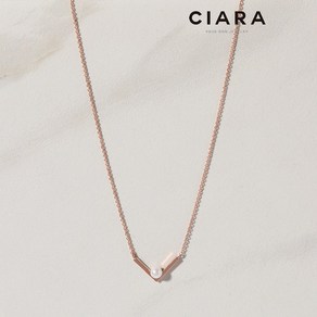 CIARA 14K Pama 브이넥 진주 포인트 목걸이(GoldPlated)