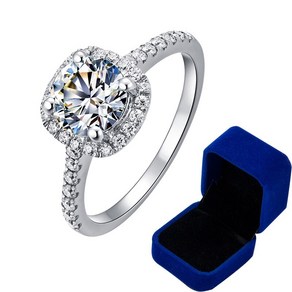 리얼 모이사나이트 반지 다이아몬드 테스트 통과 925 실버 반지 moissanite ring 랩 약혼 1-3캐럿 라운드 브릴리언트 스퀘어 헤일로 링 드림 웨딩 밴드 이터니티