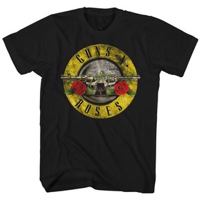 ROCKPANDA Guns N' Roses N’ 반팔티 Distessed Bullet Logo