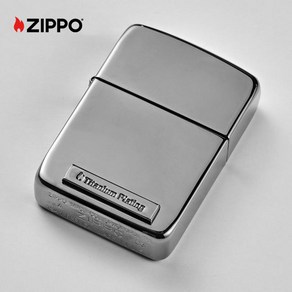 ZIPPO 라이터 1941 티타늄 엠블럼 디자인 블랙