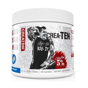 Rich Piana 5% CeaTEN CREA-TEN 10-IN-1 크레아틴 25서빙, 블루 라즈베리, 1개, 225g