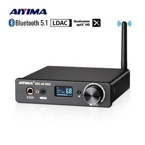 AIYIMA DAC-A5 맥스 헤드폰 앰프 ES9018K2M 미니 DAC 디코더 앰프 블루투스 5.1 APTX-LDAC 지원 DSD256 PCM384 리모컨, EU 플러그 어댑터 포함, 2.with EU plug