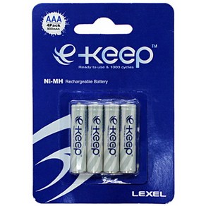 렉셀 LEXEL E-KEEP 니켈 수소 PRO 배터리 AA / AAA 고용량 1.2V 충전 건전지 - 4알, 1세트, 4개입