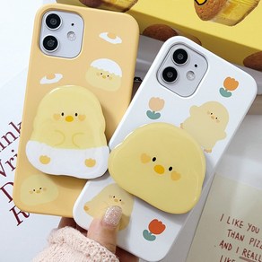 아이폰케이스 갤럭시케이스 병아리핸드폰케이스 노란색케이스 디자인케이스 오리폰케이스 귀여운핸드폰거치대 키즈폰케이스 병맛 캐릭터 거치대케이스