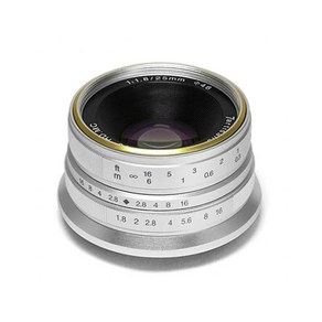 7Atisans 25mm F1.8 수동포커스 APS-C MFT 용 실버