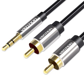 벤션 무산소 3.5mm 스테레오 to 2 RCA 오디오 케이블, 0.5m