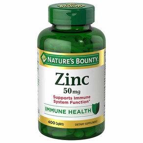 네이쳐스 바운티 아연 Zinc 50mg 400정 대용량 Natues Bounty Zinc 50mg 400 Caplets, 1개