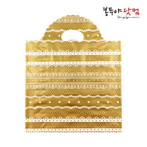 봉투야닷컴 LDPE 30호 (30x39cm) 50장 비닐쇼핑백, 레이스-골드