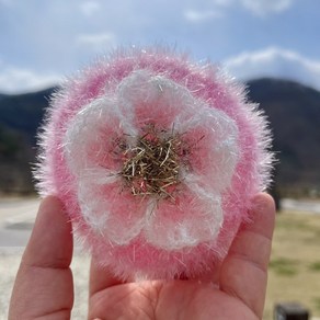 핸드메이드 벚꽃 수세미 / 체리블라썸 아크릴 수세미 / 손뜨개 선물 답례품, 1세트, 1개입