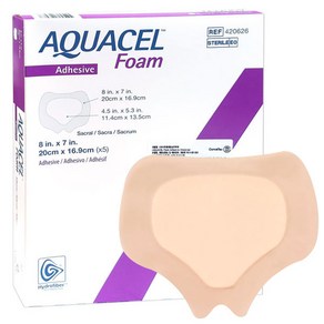 [ConvaTec] 콘바텍 아쿠아셀 폼 Sacral Adhesive 접착성 420626 (5매입) - 20 x 16.9cm