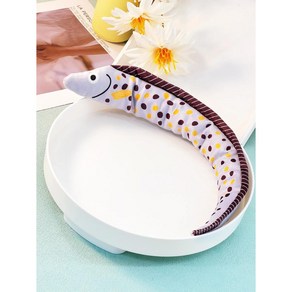 고양이 장어 모양 캔버스 민트 놀리는 이빨 애완 동물, 1개, 1.Spotted Eel