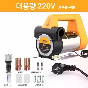 휴대용 전동 오일펌프 주유펌프 12V 24V 220V 등유 경유 기름펌프, 220개