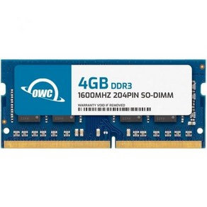 OWC 16GB (2x8GB) DDR3 1600 PC3-12800 CL11 2Rx8 204핀 1.5V 비ECC SODIMM 메모리 RAM 모듈 키트 126314, 4GB, 1개