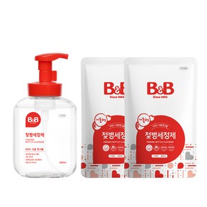 비앤비 젖병세정제 거품 용기 450ml + 리필 400ml, 1개, 용기 1 + 리필 2