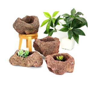 화산석 화분 다육 분갈이 인테리어 석부작 돌화분 4호(20-25cm), 사이즈, 1개