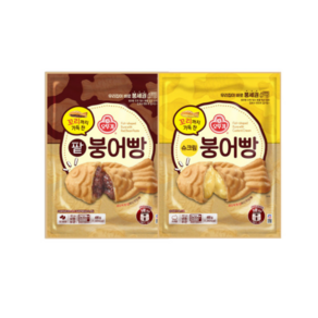 오뚜기 꼬리까지 가득 찬 팥붕어빵 480g+ 슈크림붕어빵 480g, 3개, 480g