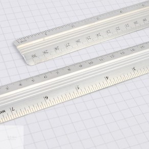 DESTINY1990 20CM/30CM 알루미늄 자 학생용자 투명자 문구용자, 20cm