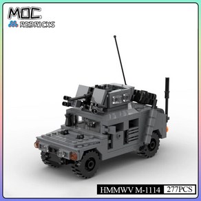 MOC 밀리터리 시리즈 미육군 밀리터리 허머 M-1114 무기 차량 빌딩 블록 콜라주 세트 DIY 소년 장난감 크