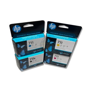 HP No.711정품잉크 (무료배송) 4색세트(3WX01A 검정+CZ130A 파랑+CZ131A 빨강+CZ132A 노랑) T120T130T520T530, 1개