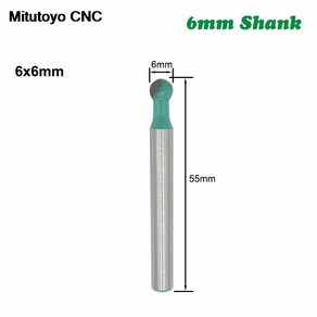 6mm Shank Milling Cutte Fo Wood Ball Nose Round Caving Bit Cove CNC Radius Coe Tungsten Cabide, [01] 6x6mm, 1개