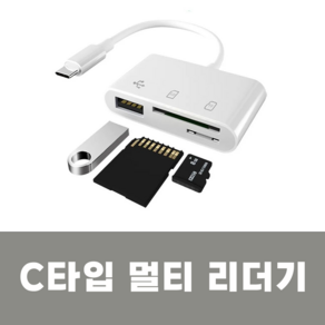 C타입 SD카드 리더기, 화이트, 1개