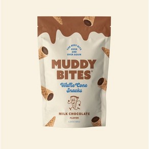 (초특가/당일) 머디바이츠 와플 콘 꼬다리 초코 과자 66g / Muddy Bites Waffle Cone Snacks 2.33oz, Milk Chocolate, 1개