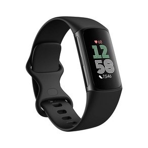 핏빗 Fitbit Chage 6 피트니스 트래커 러닝 스마트 워치 GPS, Black Case w/ Black Band441871, 1개