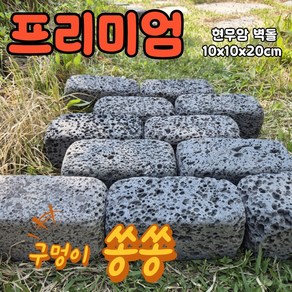 [레드조경] 현무암 100X100X200 벽돌 현무암 디딤석 화강석 담장석 메주석 몽돌 자연석 경계석 화단만들기 전원주택꾸미기 정원석 마당꾸미기 테라스꾸미기 옥상조경 판석, 현무암  10cmx10cmx20cm, 30개, 5ml