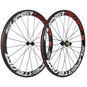 Windbray Bike SUPERTEAM 50mm Clincher Wheelset 700c 23mm Road Bike Carbon Wheel WhiteRed