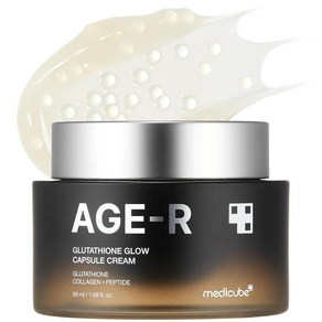 Medicube AGE-R 글루타티온 글로우 캡슐 페이셜 크림 - 인스턴트 리프팅 모이스처라이저 - 수분 공급을 위한 콜라겐 펩타이드 - 잡티 개선 고르지 않은 피부 톤 - 한국